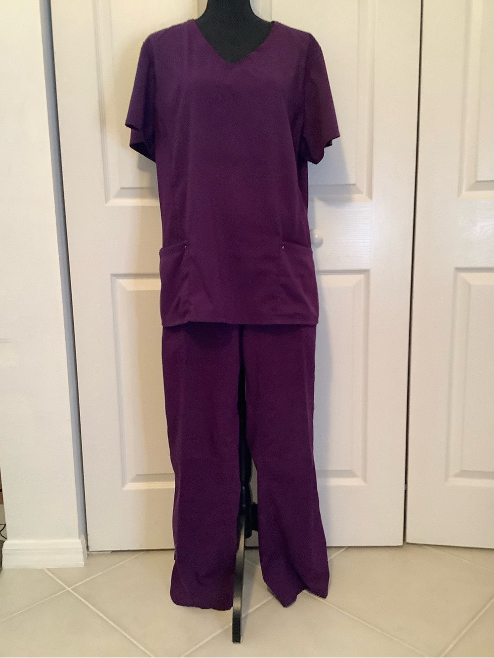 Women's Deep Purple Scrub Pantsuit - Brand Unspecified